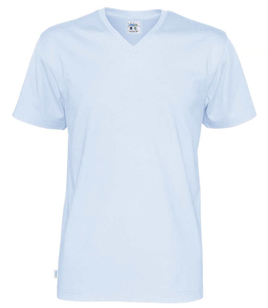 CottoVer® T-shirt V hals – licht blauw heren |
